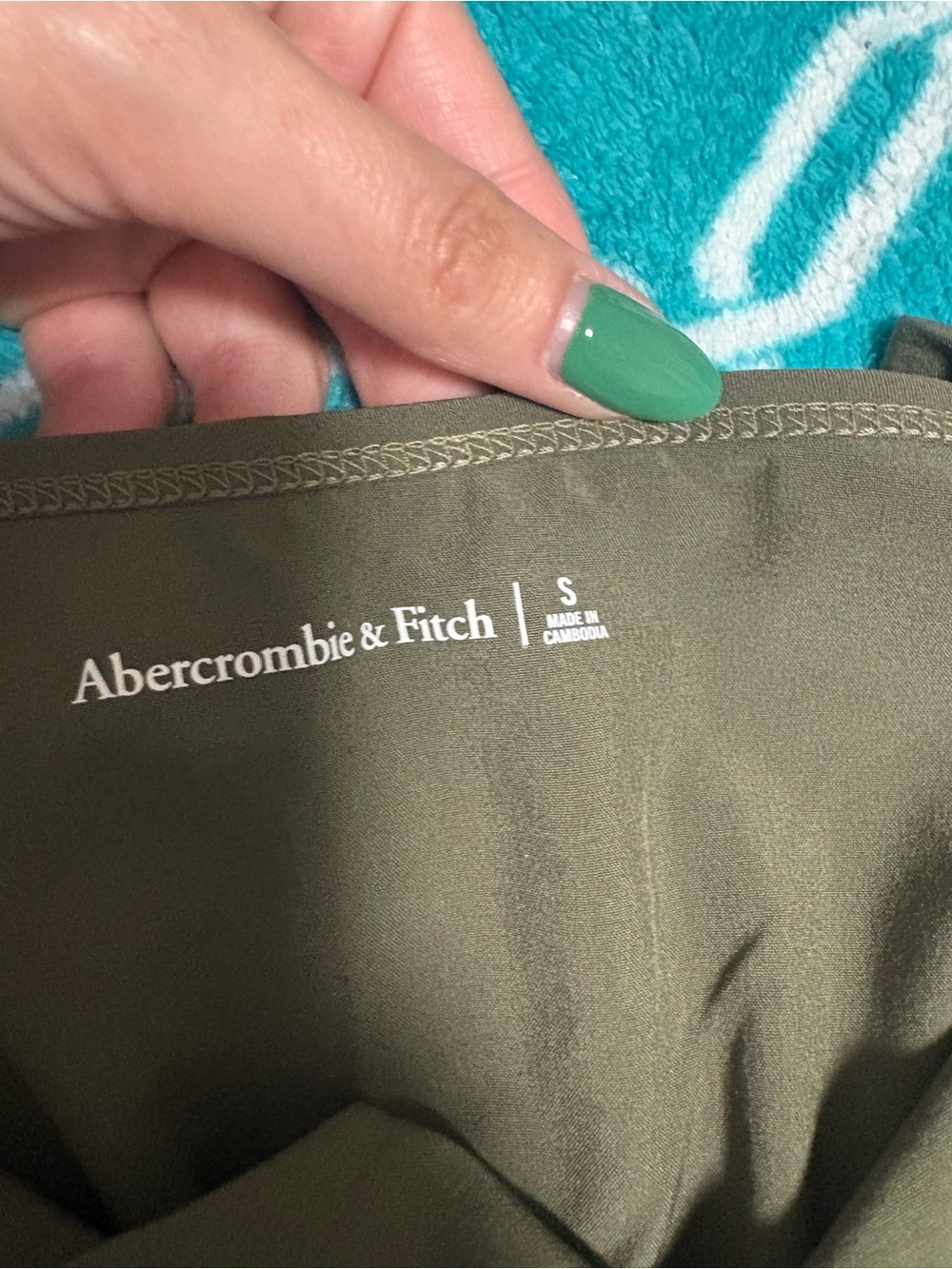 Abercrombie & Fitch Olive Green Travel Sleeveless Drawstring Jumpsuit - Picture 3 of 5